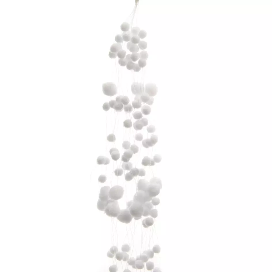 Snekugleguirlande (135 cm) Porta grande Hvid