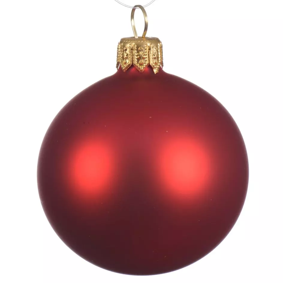 Lot de 4 boules de Noël en verre (D100 mm) Arctique mates Rouge  1