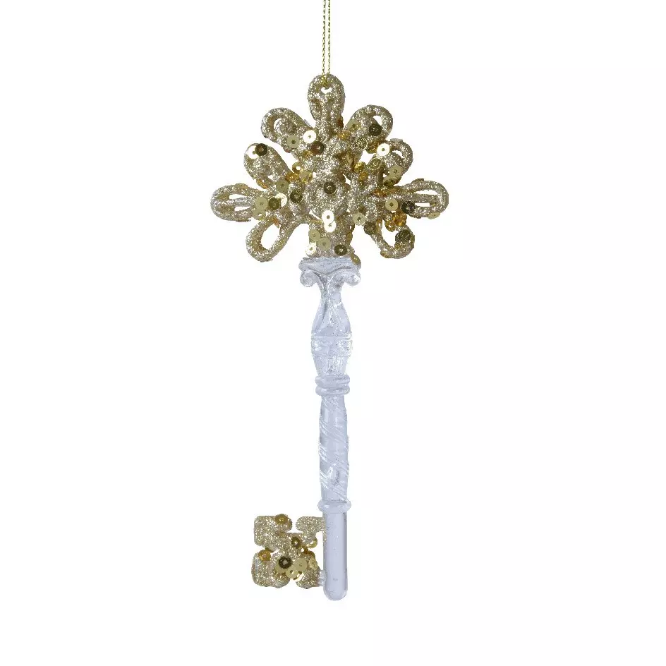 Lot de 2 suspensions Clés Strass Or 2