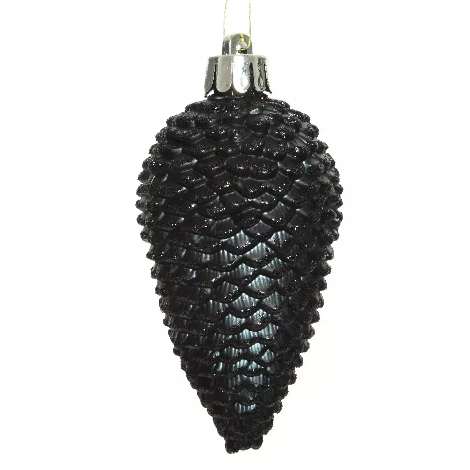 Lot de 6 pommes de pin à suspendre Alpine Noir 1