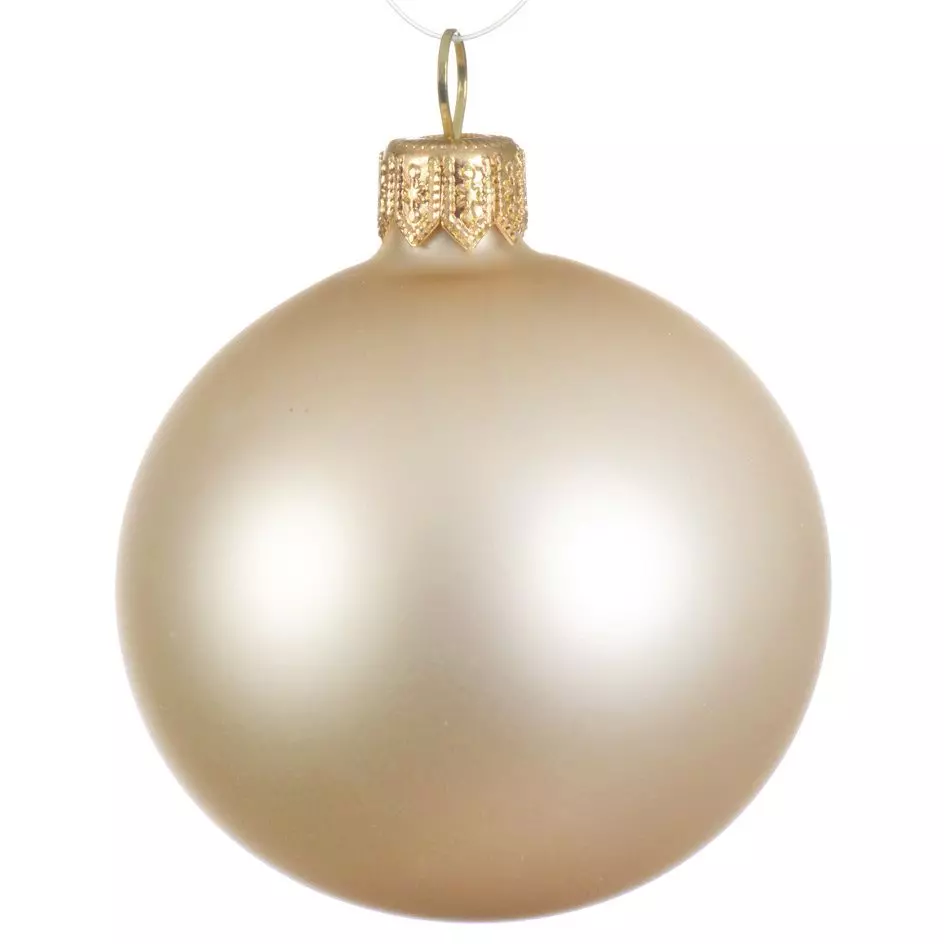 Lot de 4 boules de Noël en verre (D100 mm) Arctique mate Perle  3