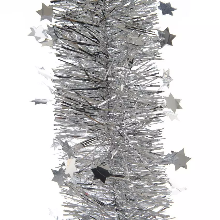 Girlande (D10 cm) mit Sternen Silber 1