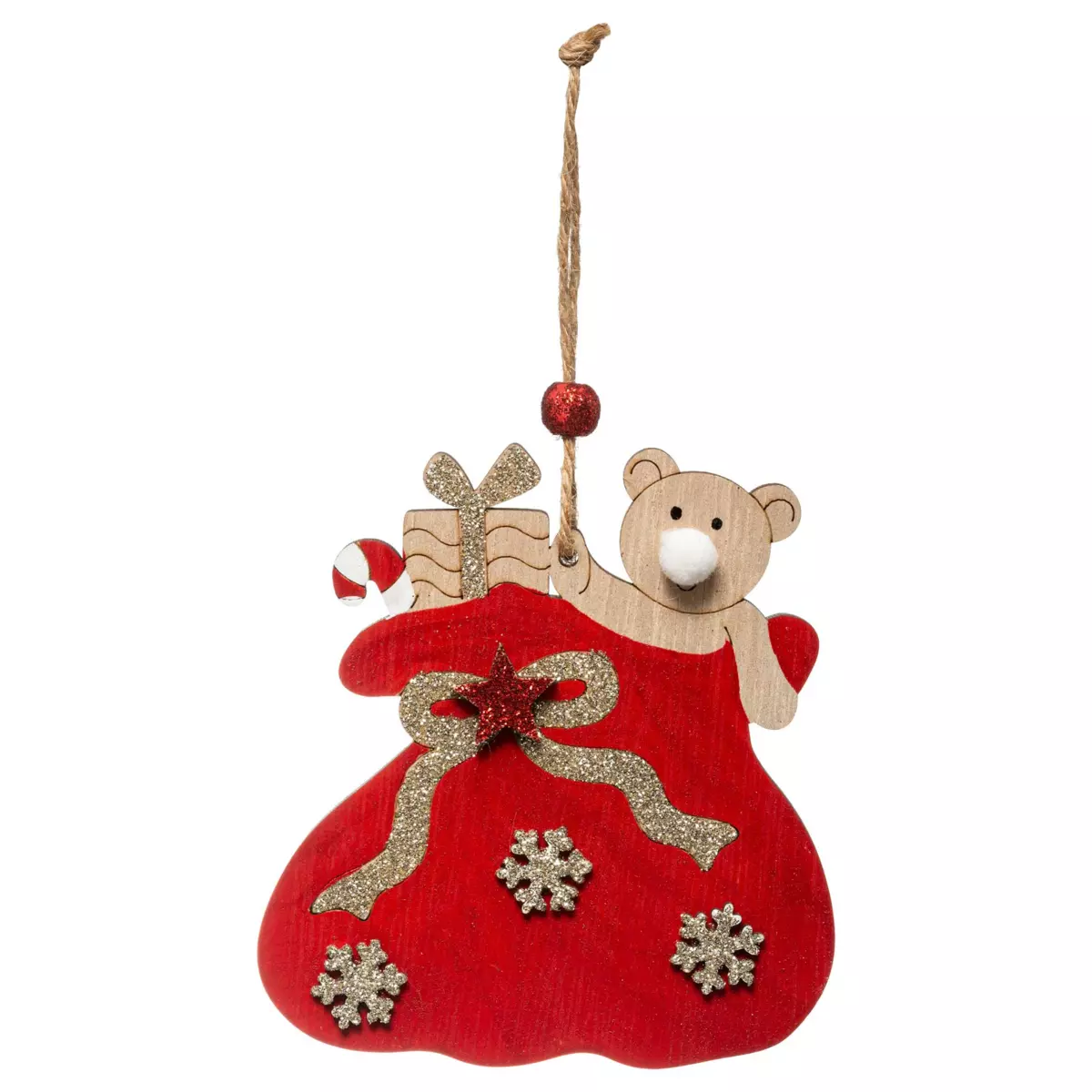 Orso bianco nel suo sacco Rosso 1
