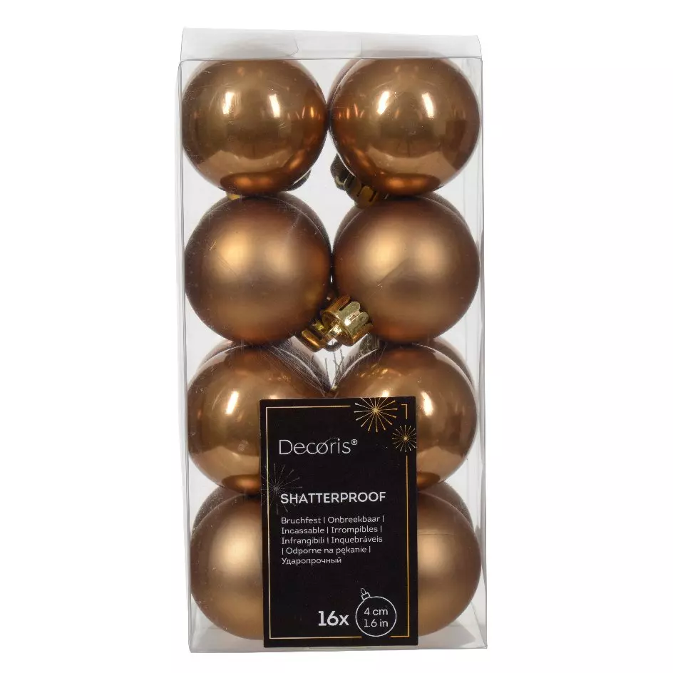 Lot de 16 boules de Noël (D40 mm) Alpine Brun gingembre 1