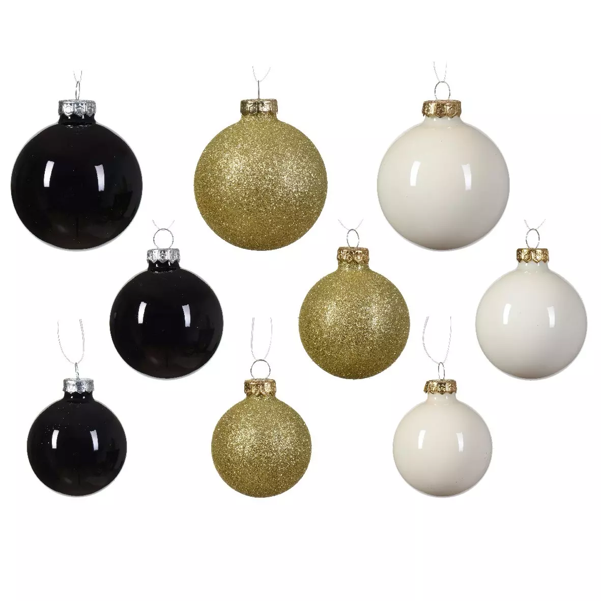 Confezione di 21 palline di Natale (D70 mm) Cristal in vetro Bianco panna 1