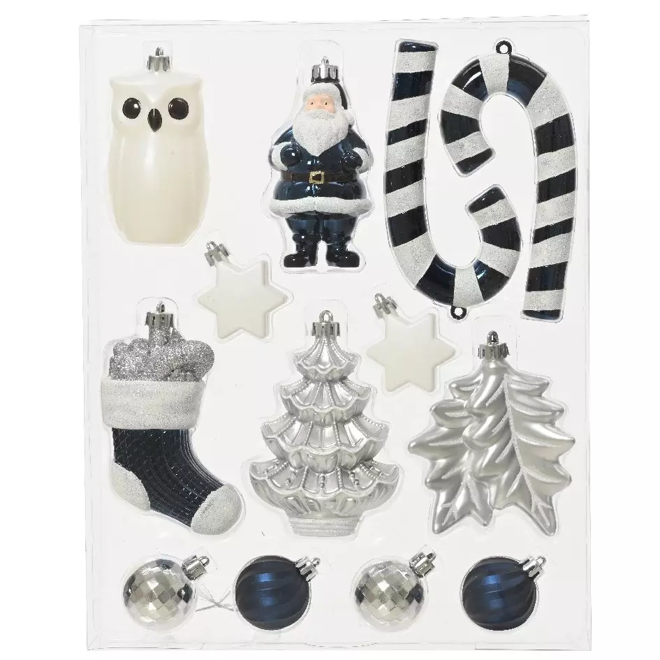 Kit de décoration de sapin de Noël Manaé Argent 1