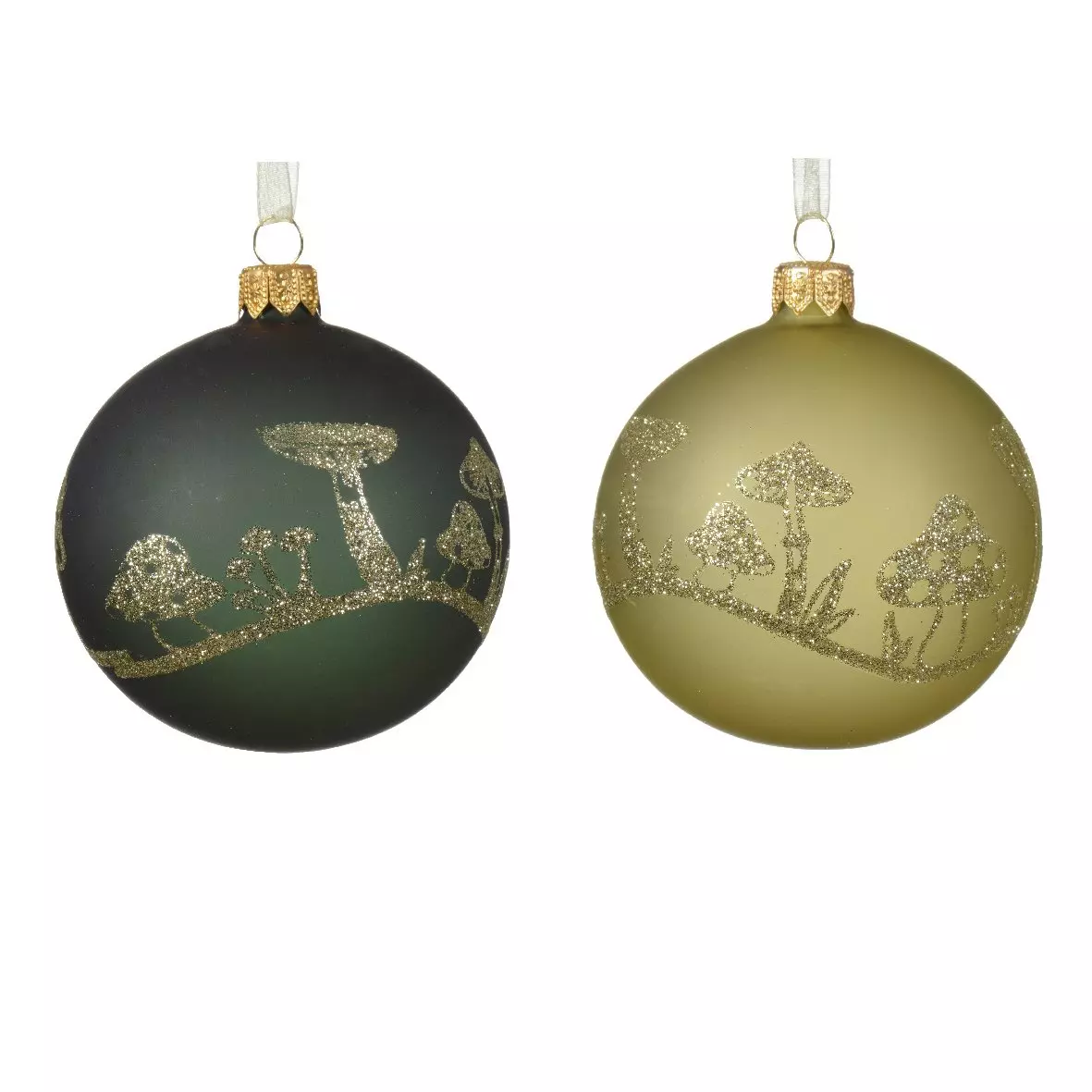 Confezione di 6 palline di Natale (D80 mm) in vetro Champignons Pistacchio 3