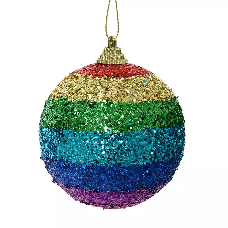 12er Set Weihnachtskugeln (D80 mm) Arc en ciel Mehrfarbig 3