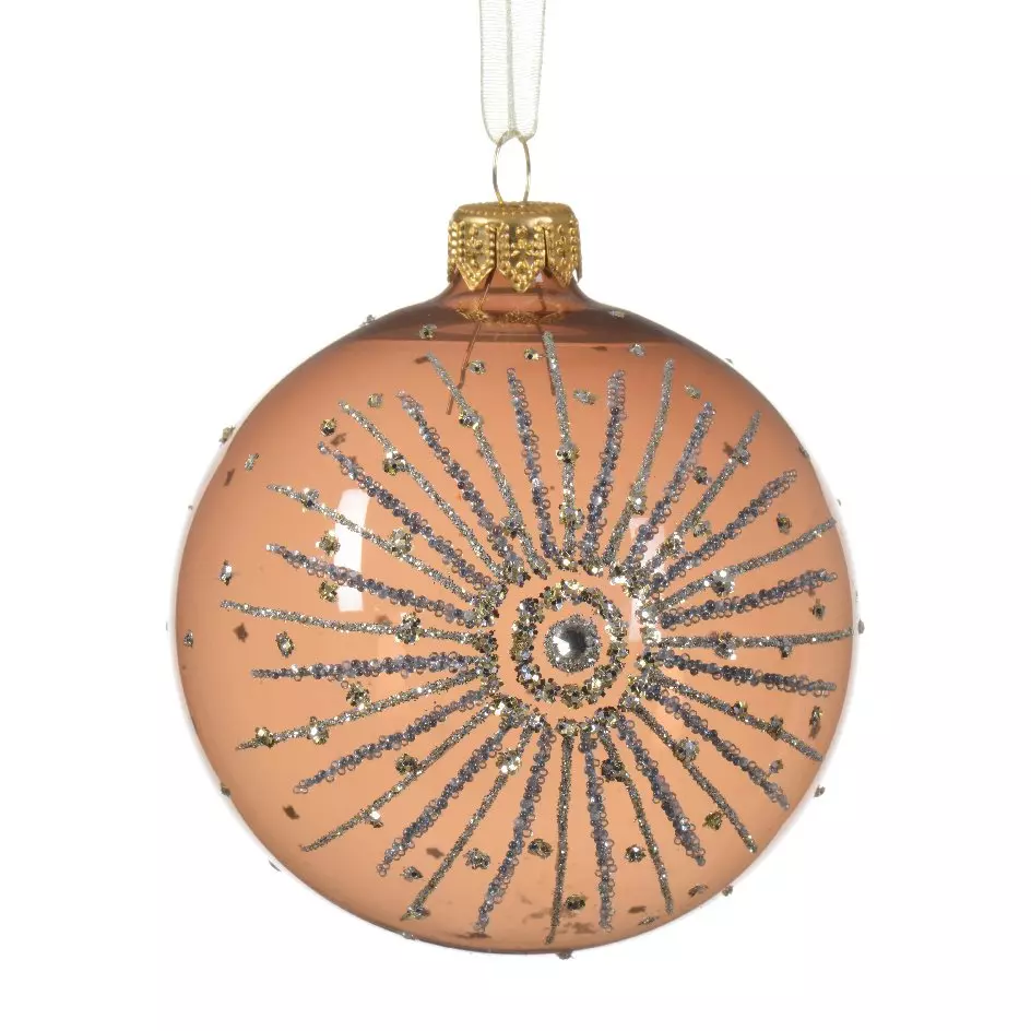 Lot de 6 boules de Noël (D80 mm) en verre Sillis Brun gingembre 1