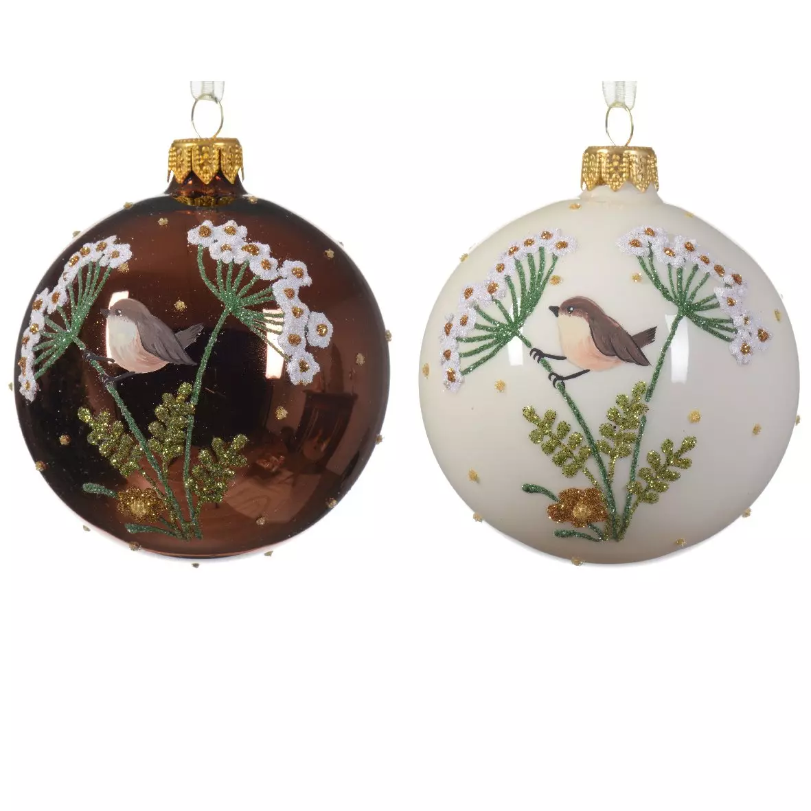 Lot de 6 boules de Noël (D80 mm) en verre Sweety Marron 2
