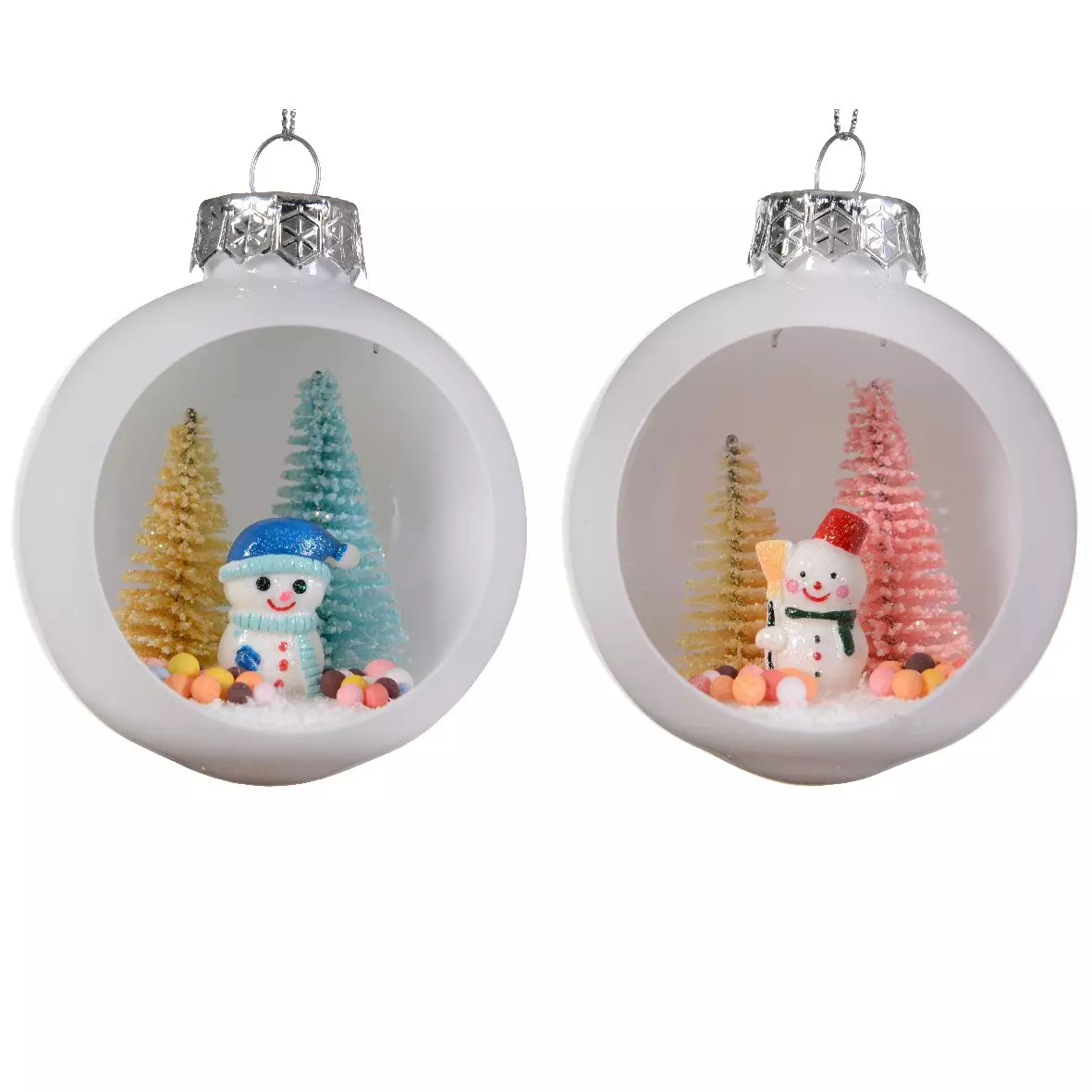 Confezione di 12 palline di Natale (Ø80 mm) Bouli Bianco 3