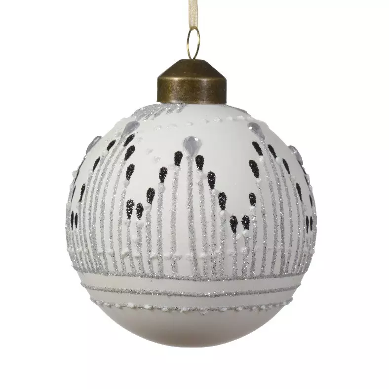 Confezione di 3 palline di Natale (D80 mm) in vetro Jac Bianco 1