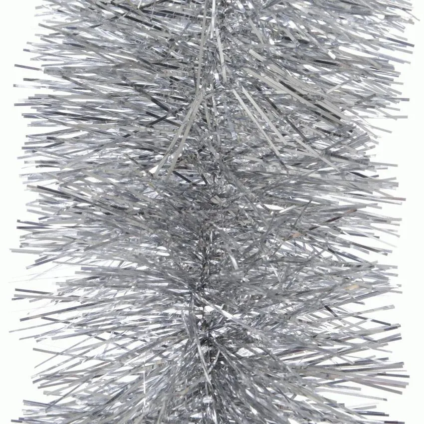 LUTFI Guirlande de Noël Sapin 6pcs, 12m Tinsel Métallique, Brillant Décoration pour Sapin (Argent LUTFI Guirlande de Noël Sapin 6pcs, 12m Tinsel Métallique, Brillant Décoration pour Sapin (Argent