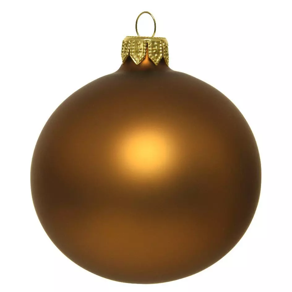Lot de 4 boules de Noël en verre (D100 mm) Arctique mate Cannelle  2