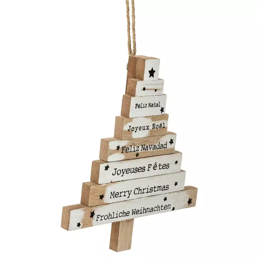 Alberi di Natale in legno a livelli Bianco 127