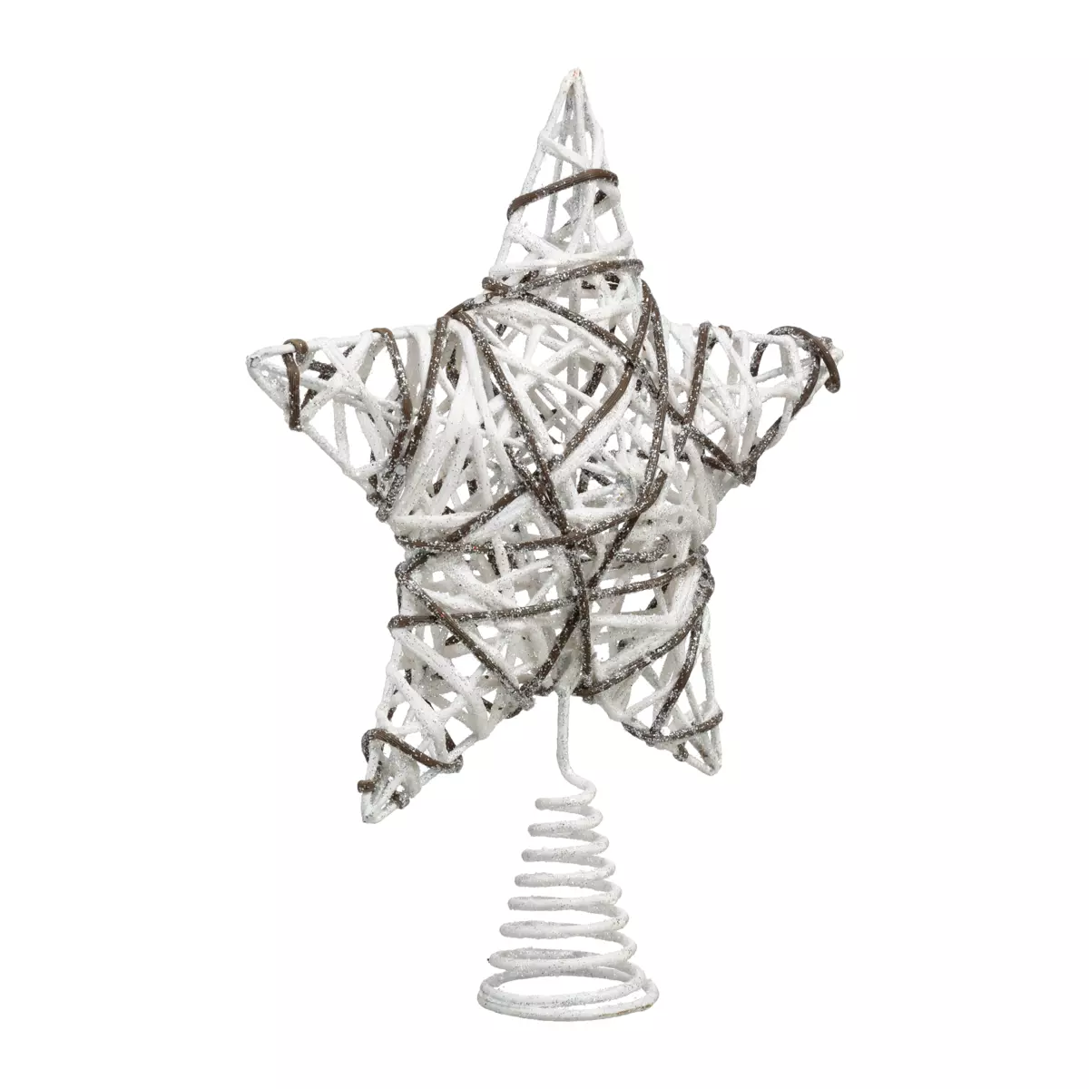 Puntale albero Rattan a paillete Bianco 3