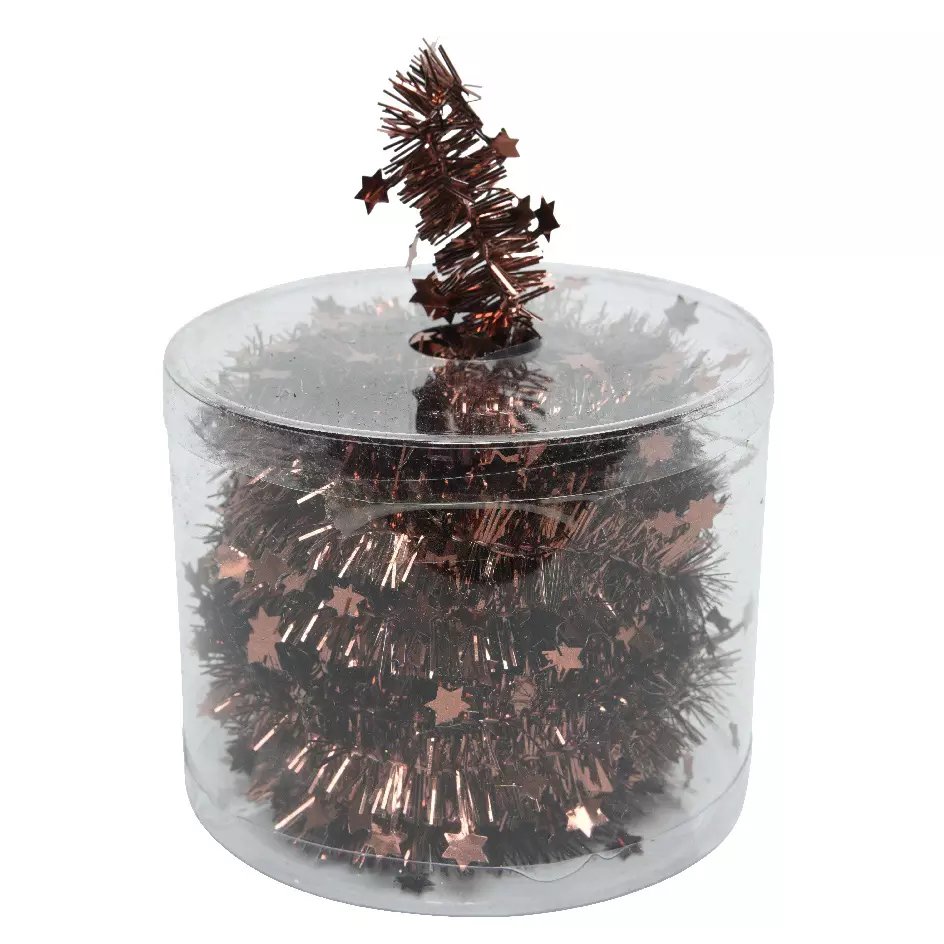 Girlande (D3,50 cm) mit Sternen Alpine Rotbraun  1