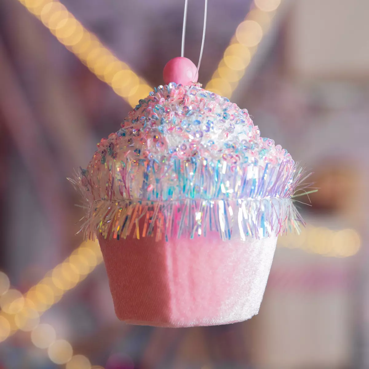 Suspension Cupcake gourmand Rose 1