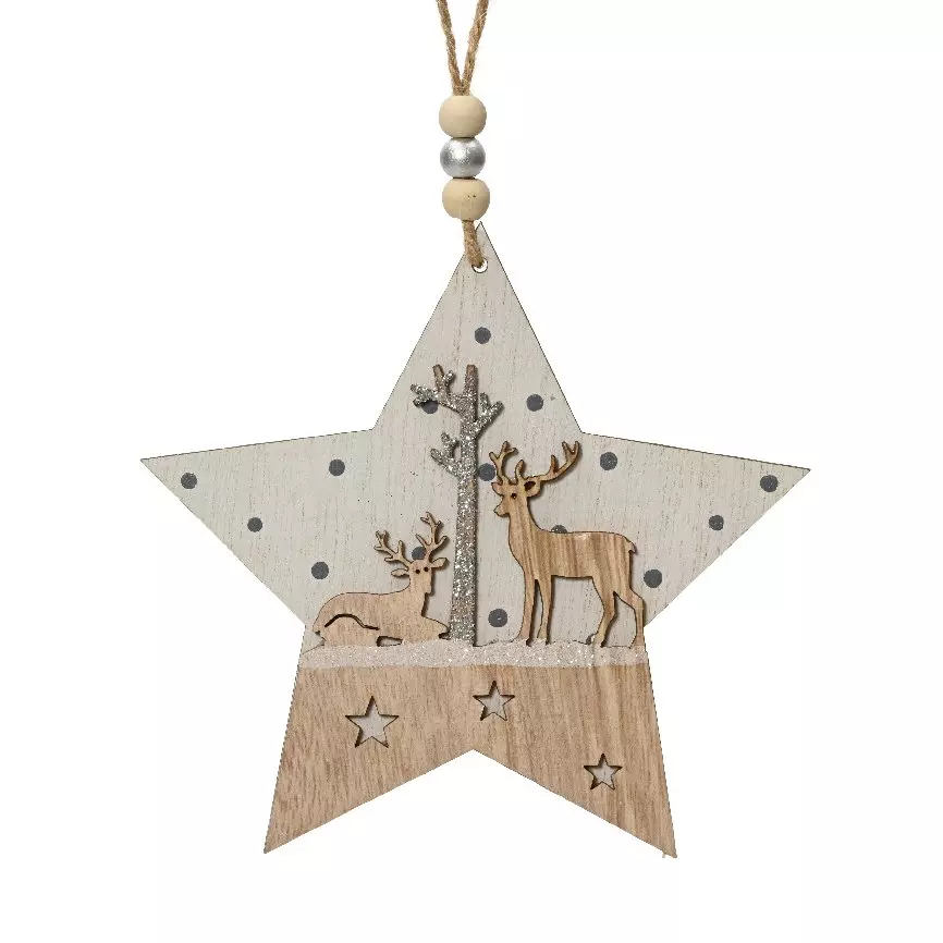 Stella da appendere Cervo Naturale 2