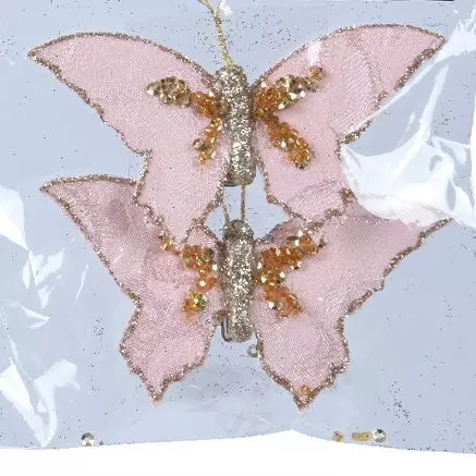 Set di 2 farfalle Leïla Rosa 1