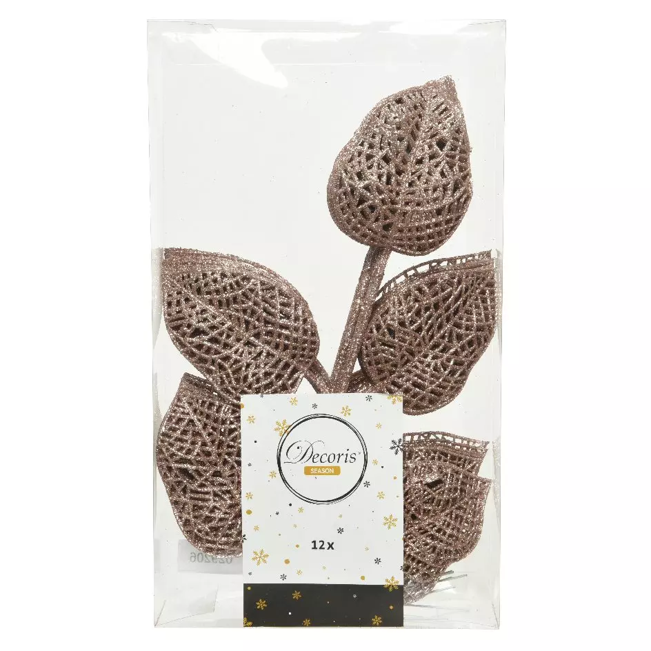 Lot de 12 feuilles à suspendre Alpine Rose poudré 1