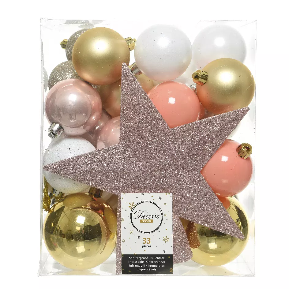 Baumschmuck-Set Novae multi Gold/ Weiß/ Rosa/  Perlweiß 1