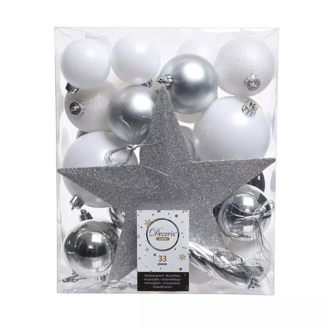 Kit de décoration de sapin de Noël Novae multi Blanc / Argent 1