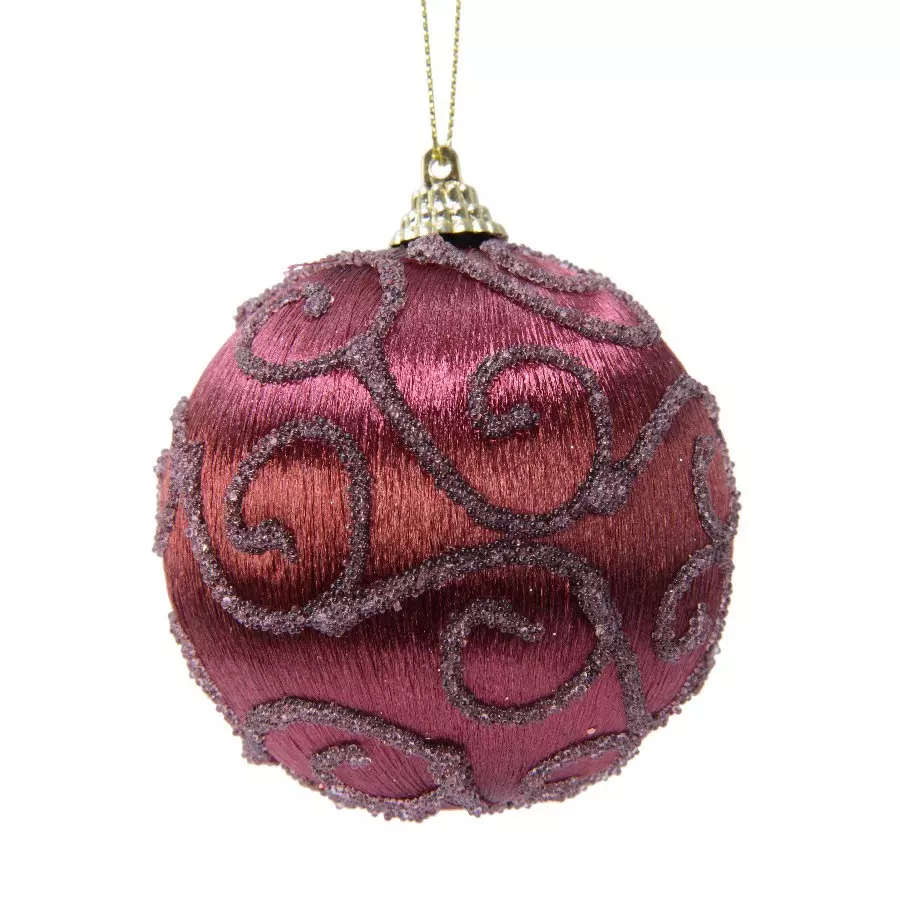 Confezione di 12 palline di Natale (Ø80 mm) Cyria Mogano 1
