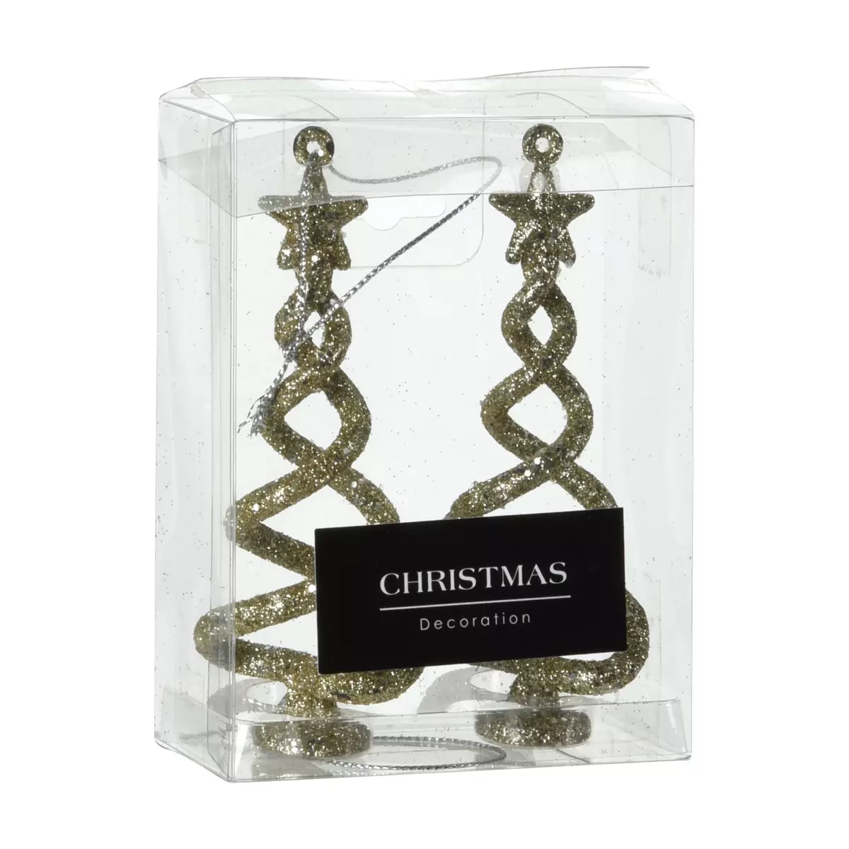 Confezione di 2 alberi di Natale Spirale Oro 1