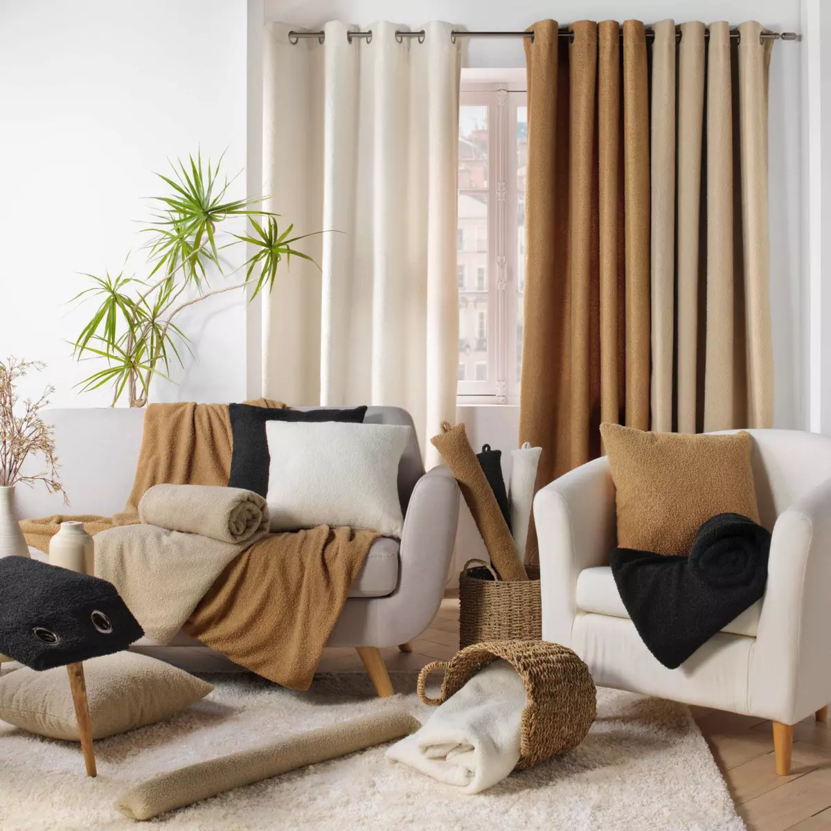 Rideau bouclette (140 x 240 cm) Wooly Camel 2