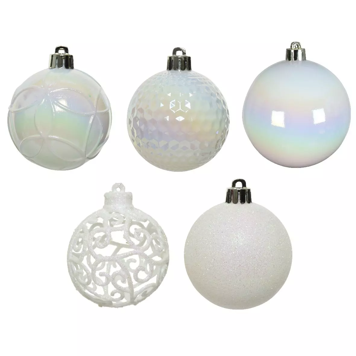 Lot de 37 boules de Noël (D60 mm) Alpine mix Blanc irisé 3