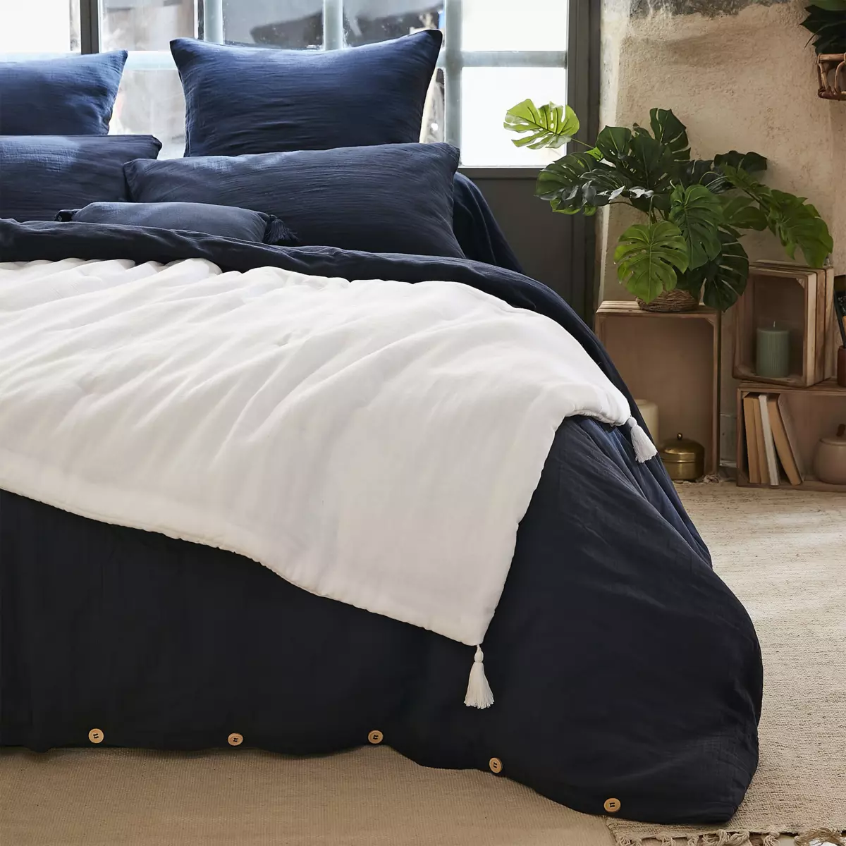 Edredón gaza de algodón  (90 x 200 cm) Blanco Chantilly 1