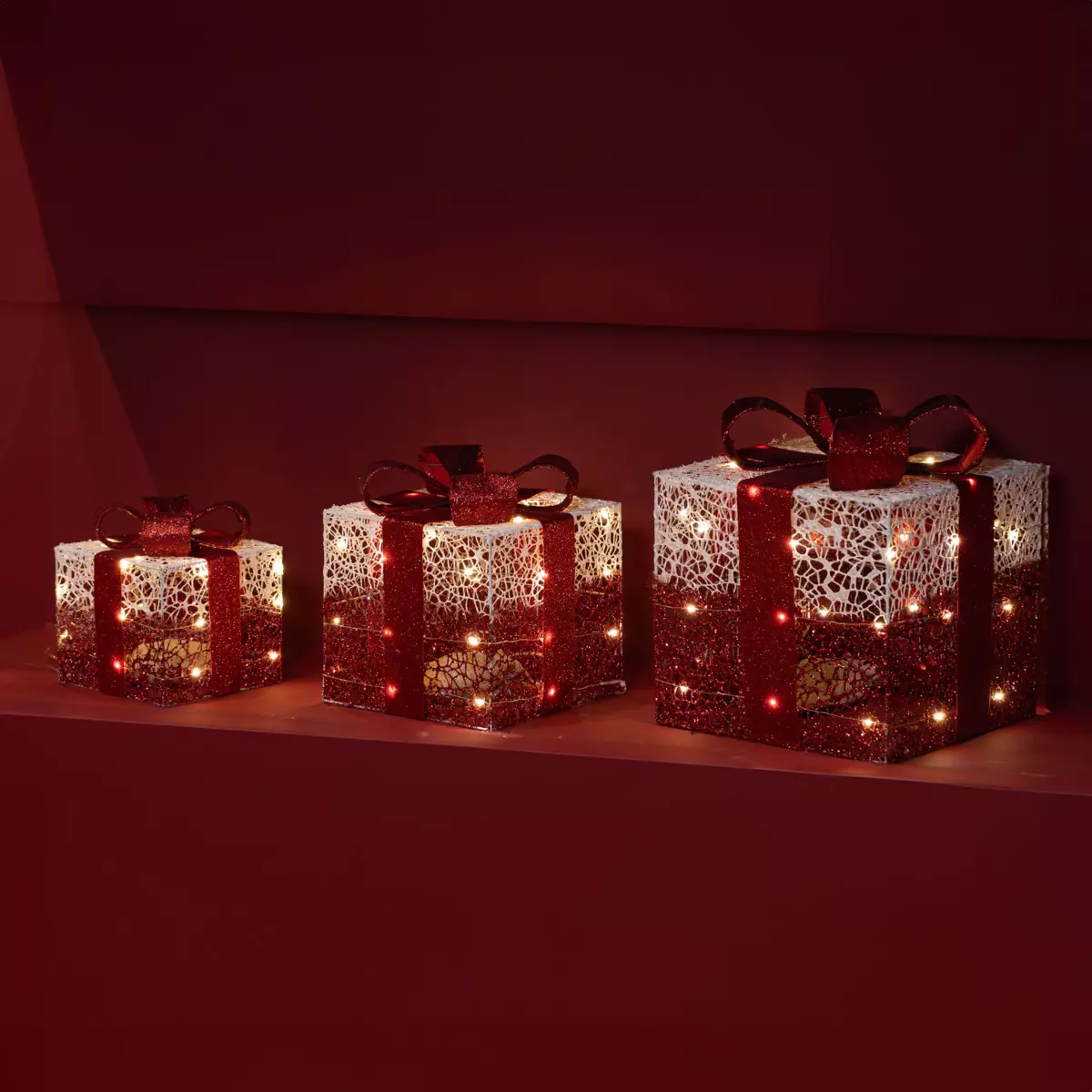 Lot de 3 cadeaux Kéry à piles  lumineux Blanc chaud 90 LED 1