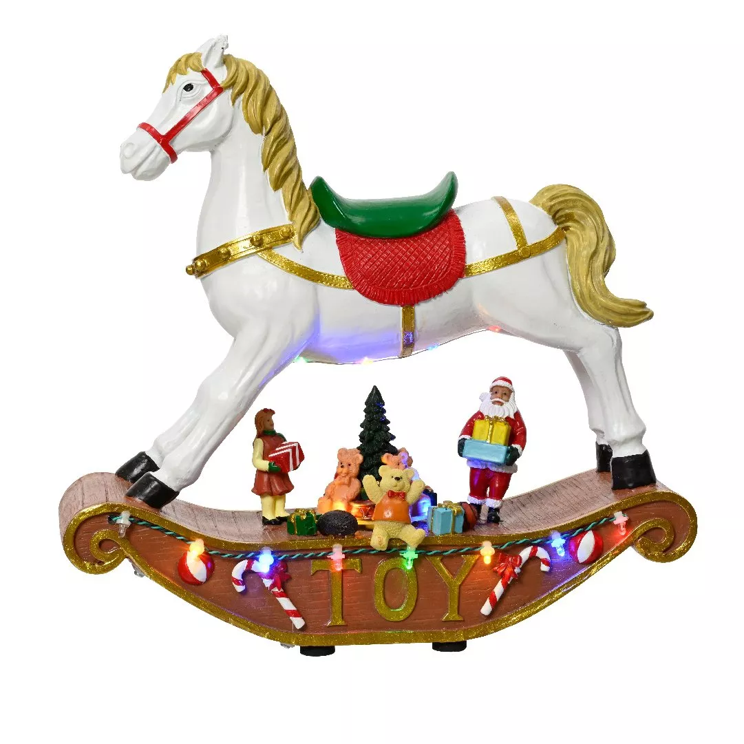 Cheval à bascule lumineux à piles 14 LED (H27 cm) Magie Multicolore
