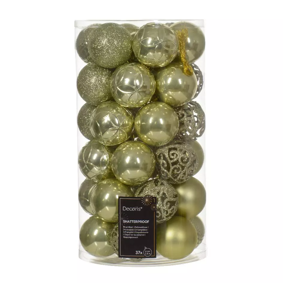 Confezione di 37 palline di Natale (D60 mm) Alpine Mix Pistacchio 1