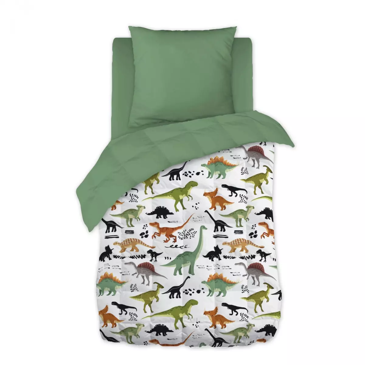 Couette imprimée enfant (140 x 200 cm) Cretace Verte 1