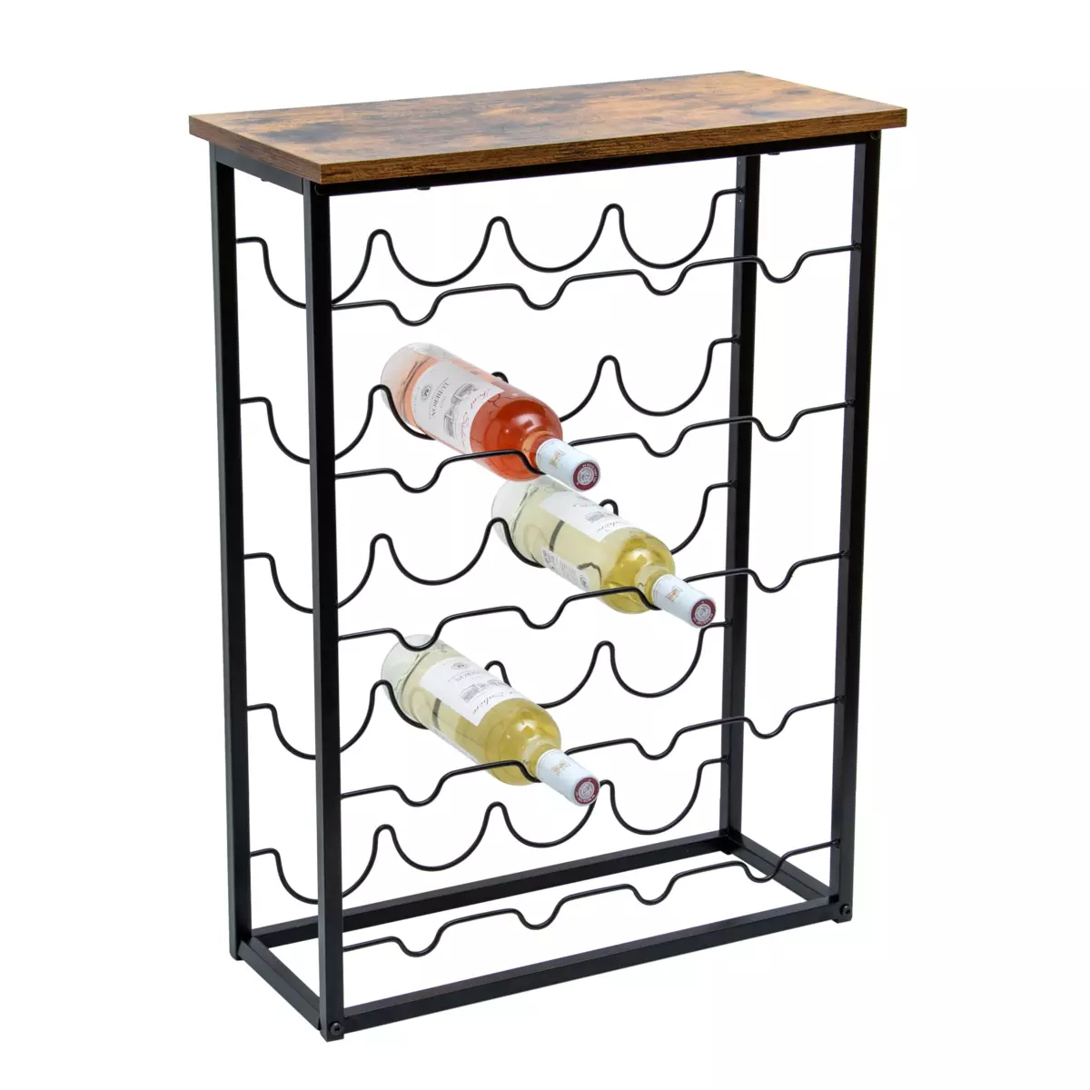 Mueble portabotellas industrial con 20 compartimentos (H74 cm) Victor Negro 3