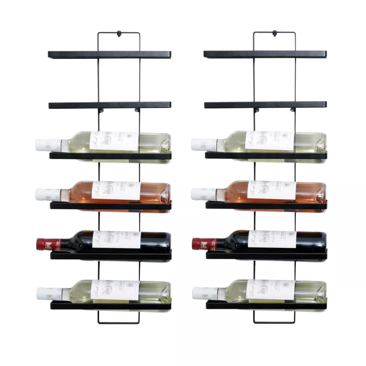 2er Set Wand-Weinregal für 12 Flaschen (H139 cm) Léo Schwarz 2