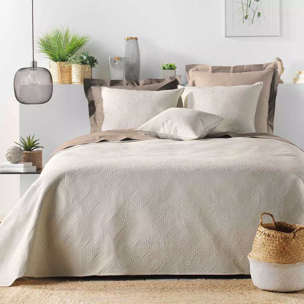 Housse de coussin (60 cm) Romane Blanche 3