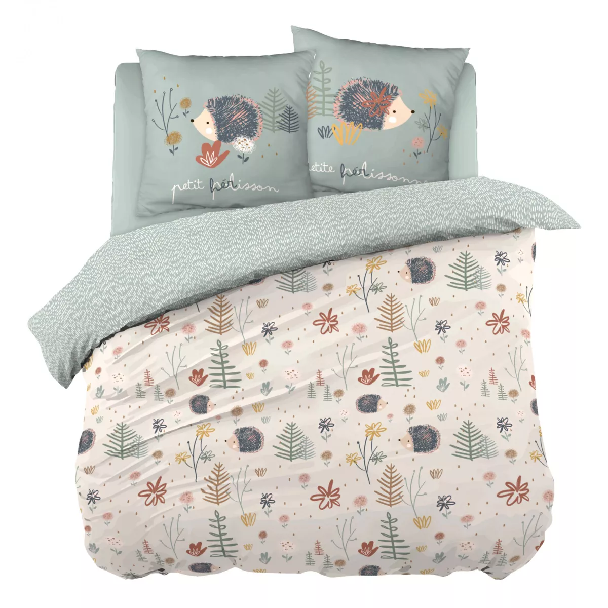 Housse de couette et deux taies enfant coton (200 cm) Polisson Multicolore 1