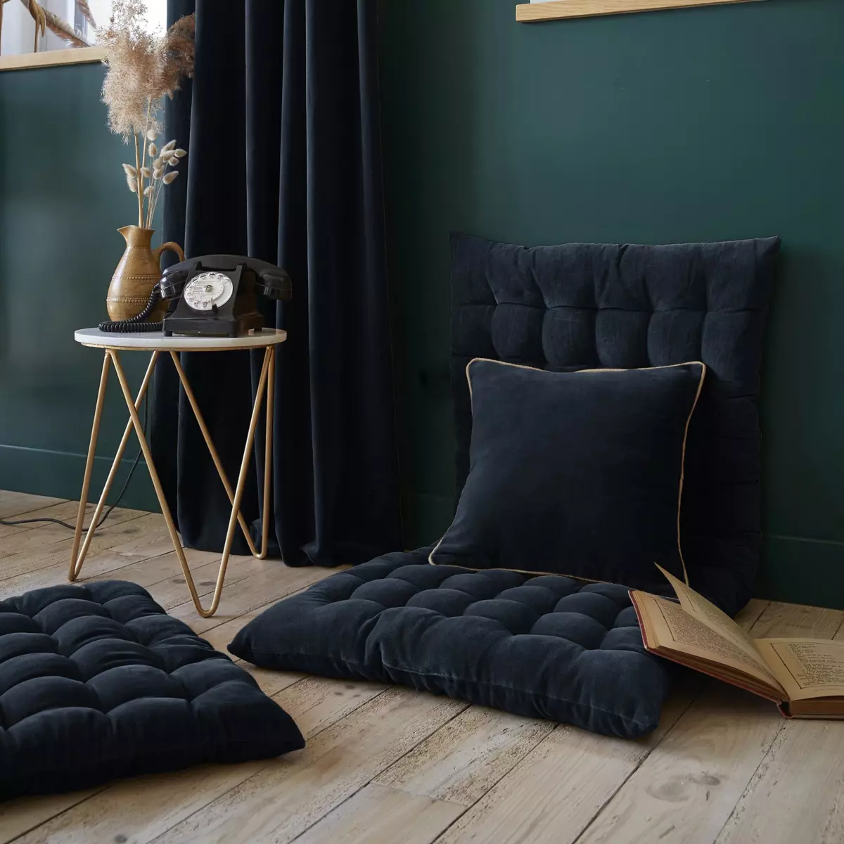 Vloermatras katoenfluweel (60 x 120 cm) César Donkerblauw 3