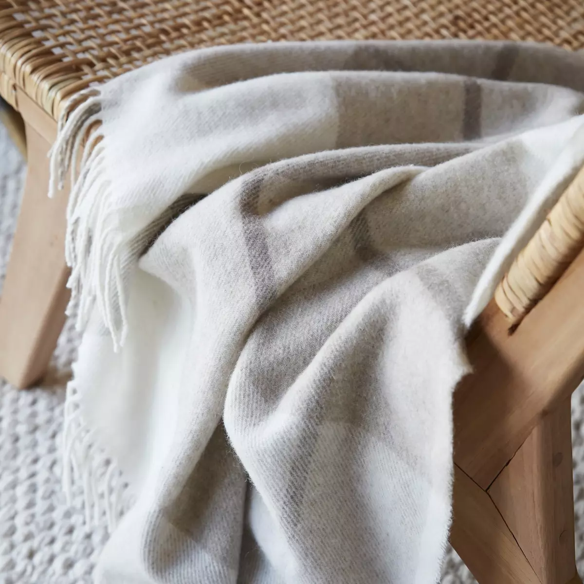 Plaid laine (200 cm) Marius Beige