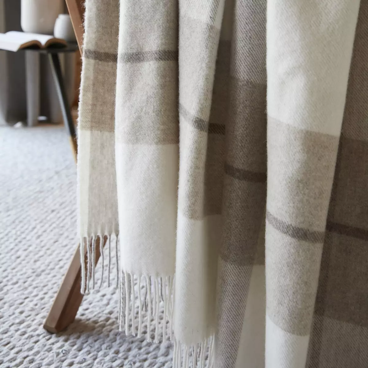 Plaid laine (200 cm) Marius Beige