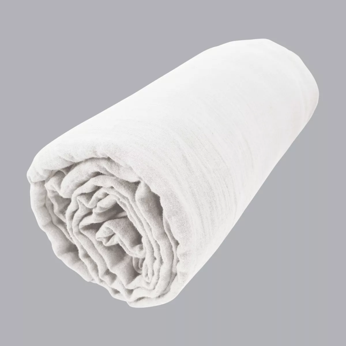 Hoeslaken katoengaas (160 cm) Gaïa Roomwit 3