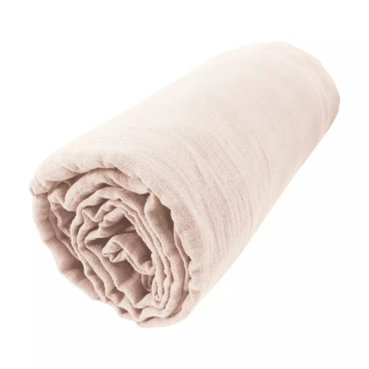 Lenzuolo con angoli garza di cotone (160 cm) Gaïa Rosa cipria 4