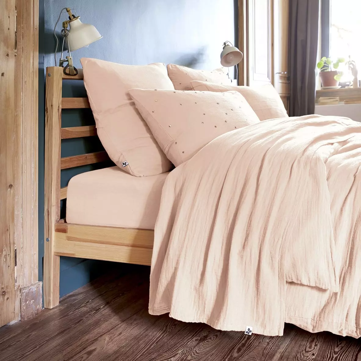 Bettlaken aus Baumwoll-Gaze (240 cm) Gaïa Puderrosa 2
