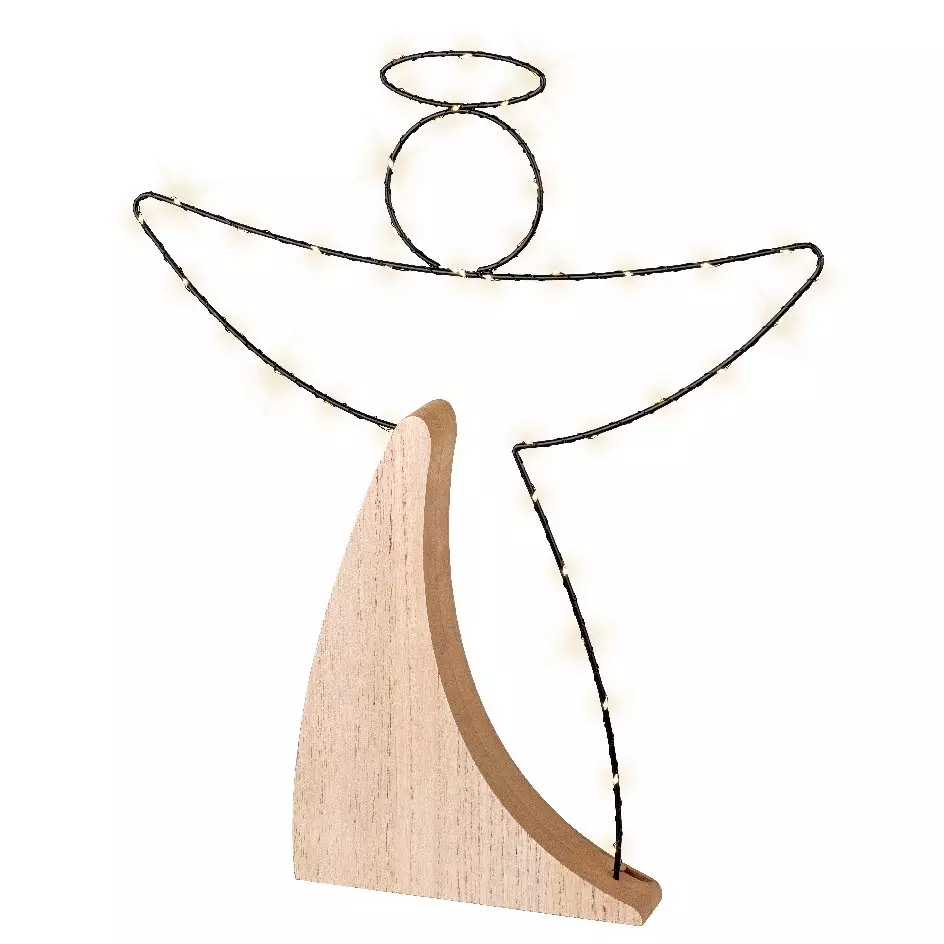 Leuchtender Engel Glory batteriebetrieben Groß Warmweiß 3