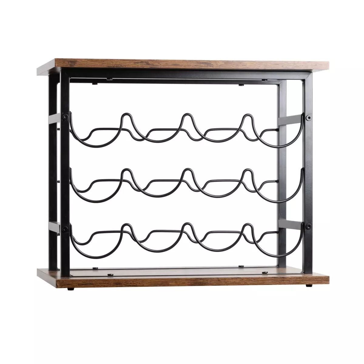 Mueble portabotellas industrial con 12 compartimentos (H40 cm) Auguste Negro 2