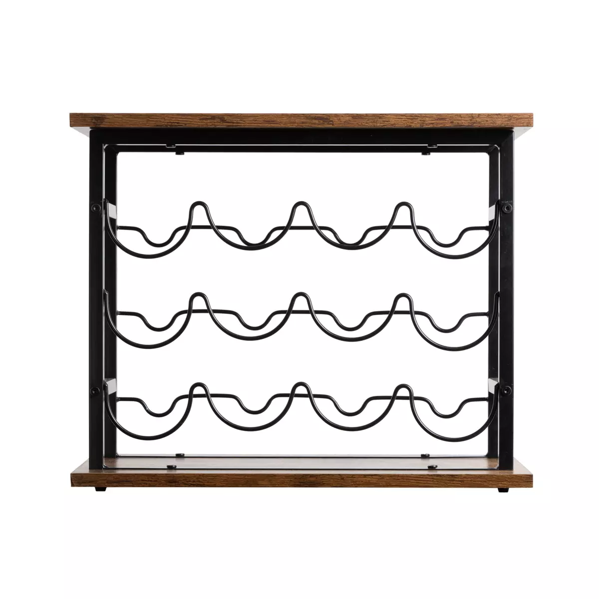 Meuble range-bouteilles industriel 12 emplacements (H40 cm) Auguste Noir 3