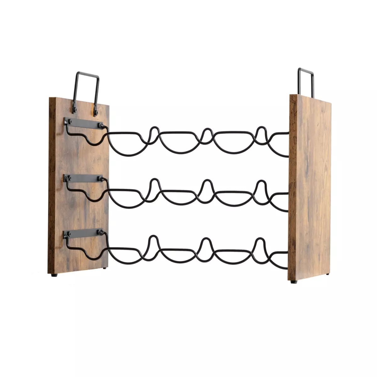 Mueble portabotellas industrial con 12 compartimentos (H40 cm) Lucas Negro 2